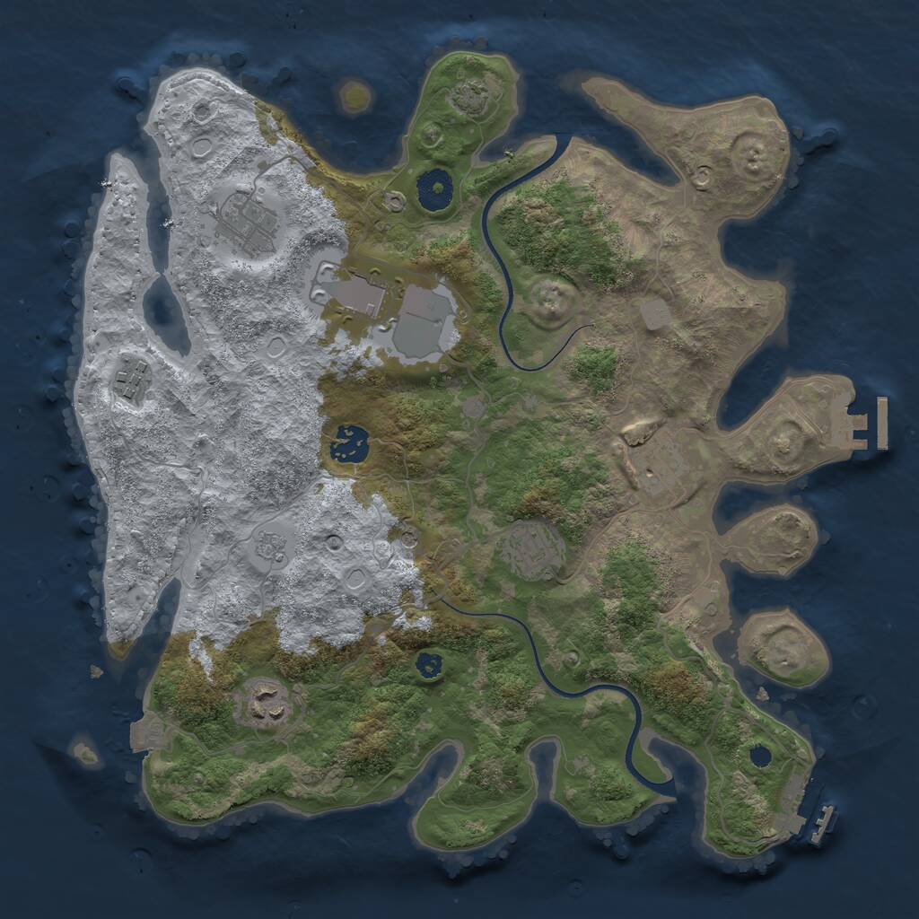 Rust Map: Procedural Map, Size: 3500, Seed: 8511, 13 Monuments
