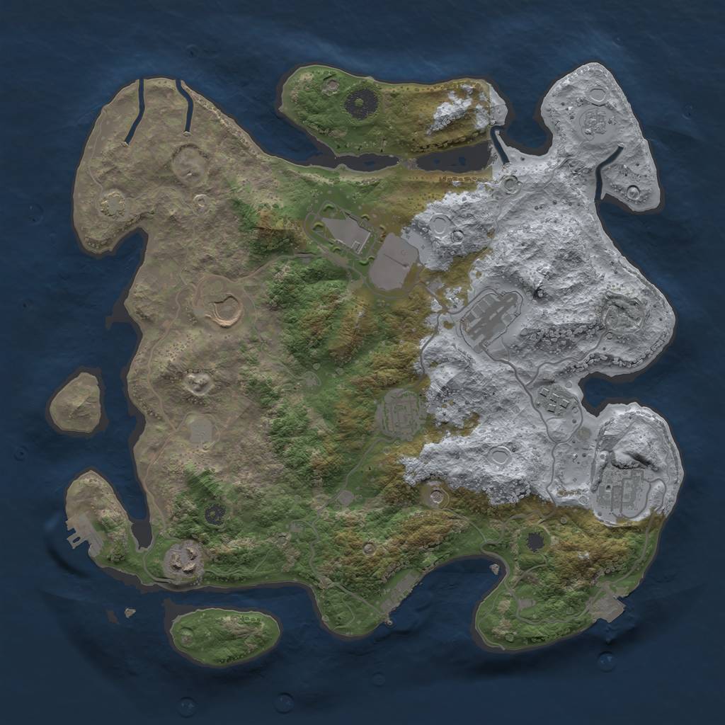 Rust Map: Procedural Map, Size: 3500, Seed: 497437763, 15 Monuments