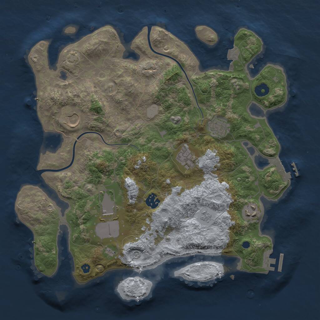Rust Map: Procedural Map, Size: 3500, Seed: 750064024, 12 Monuments