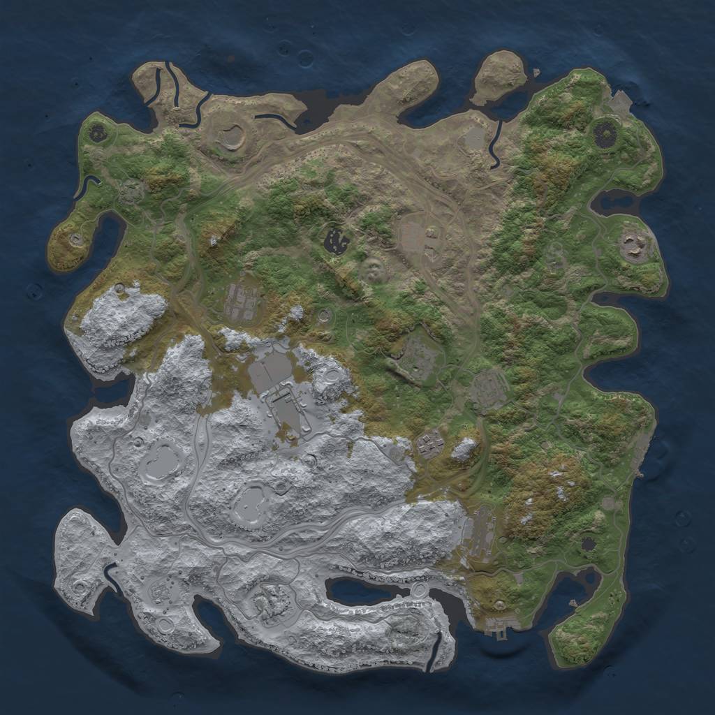 Rust Map: Procedural Map, Size: 4250, Seed: 754125403, 19 Monuments