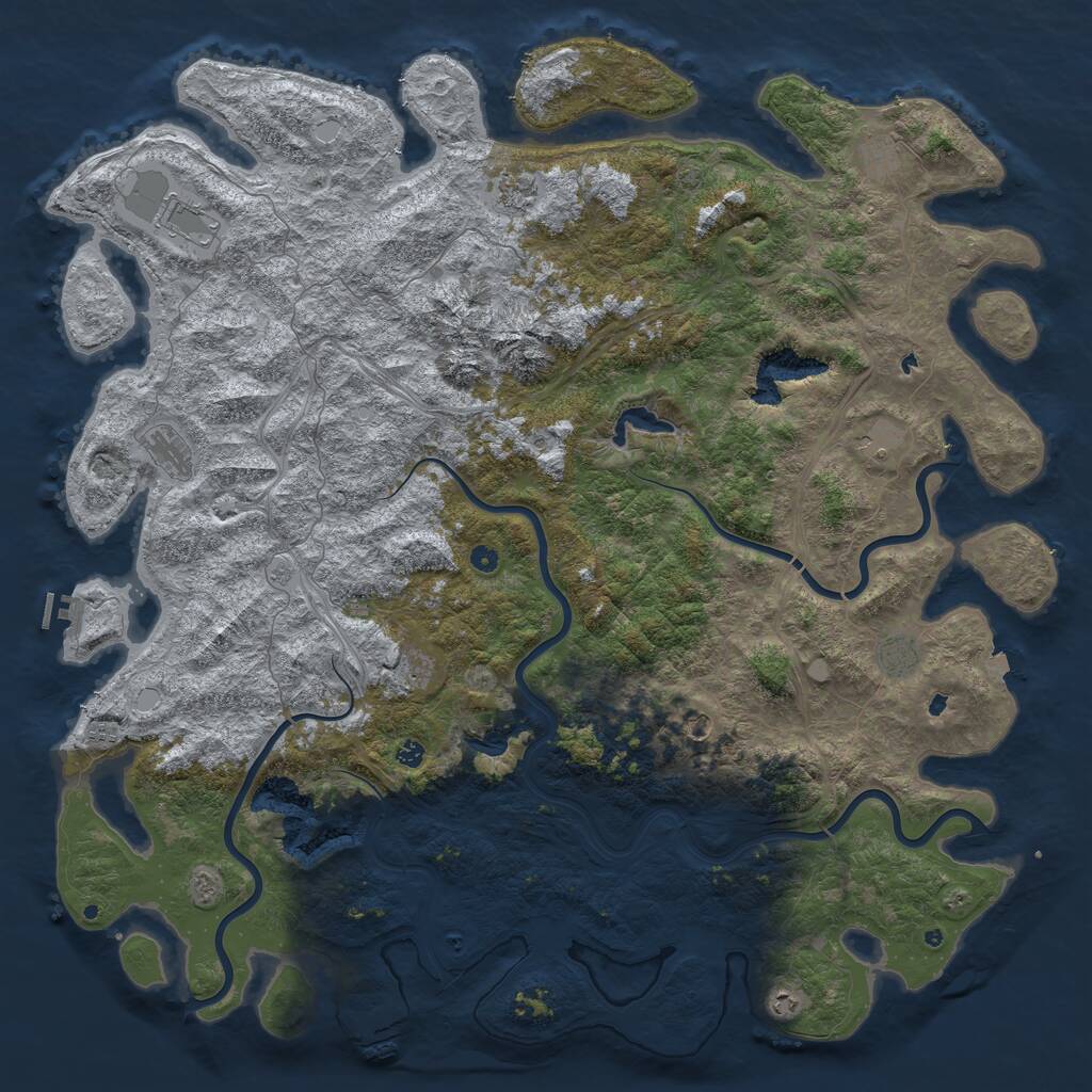 Rust Map: Procedural Map, Size: 6000, Seed: 702231678, 17 Monuments