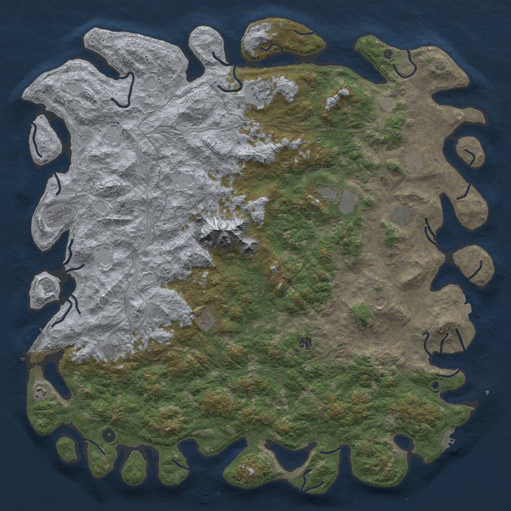 Rust Map: Procedural Map, Size: 6000, Seed: 702231678, 19 Monuments