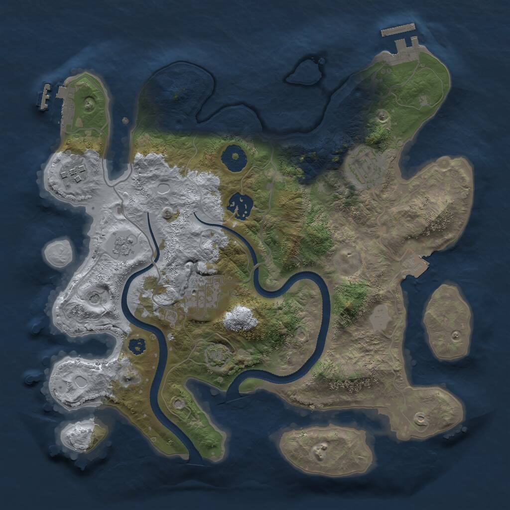 Rust Map: Procedural Map, Size: 3000, Seed: 333813188, 10 Monuments