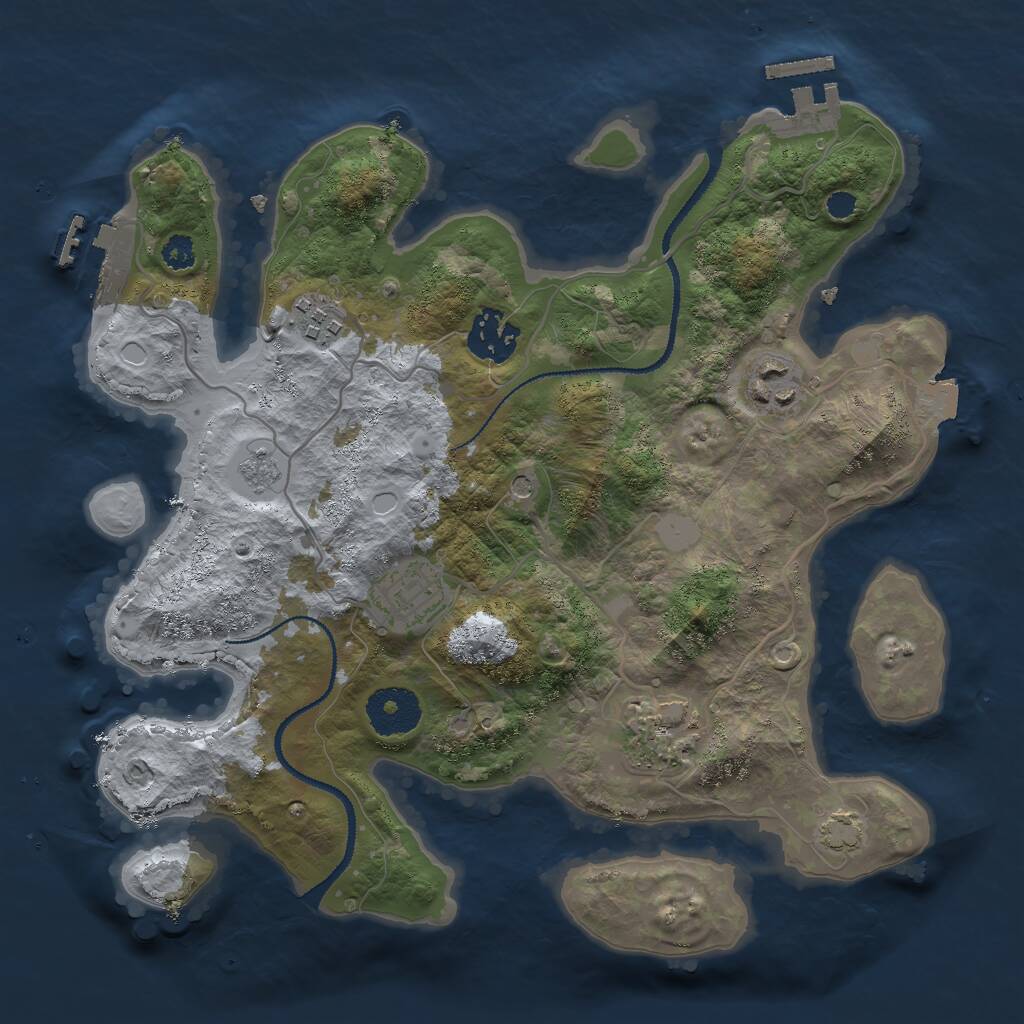 Rust Map: Procedural Map, Size: 3000, Seed: 333813188, 11 Monuments