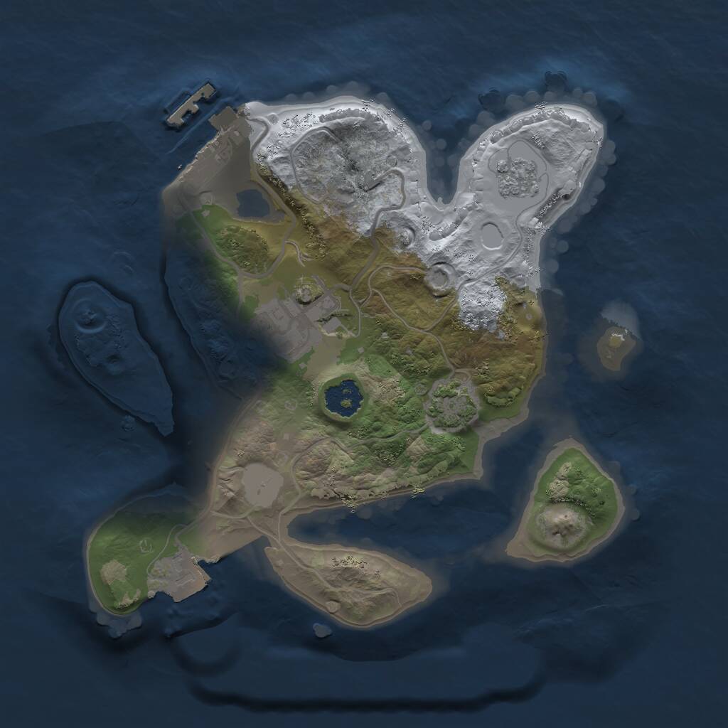 Rust Map: Procedural Map, Size: 2000, Seed: 697532928, 5 Monuments