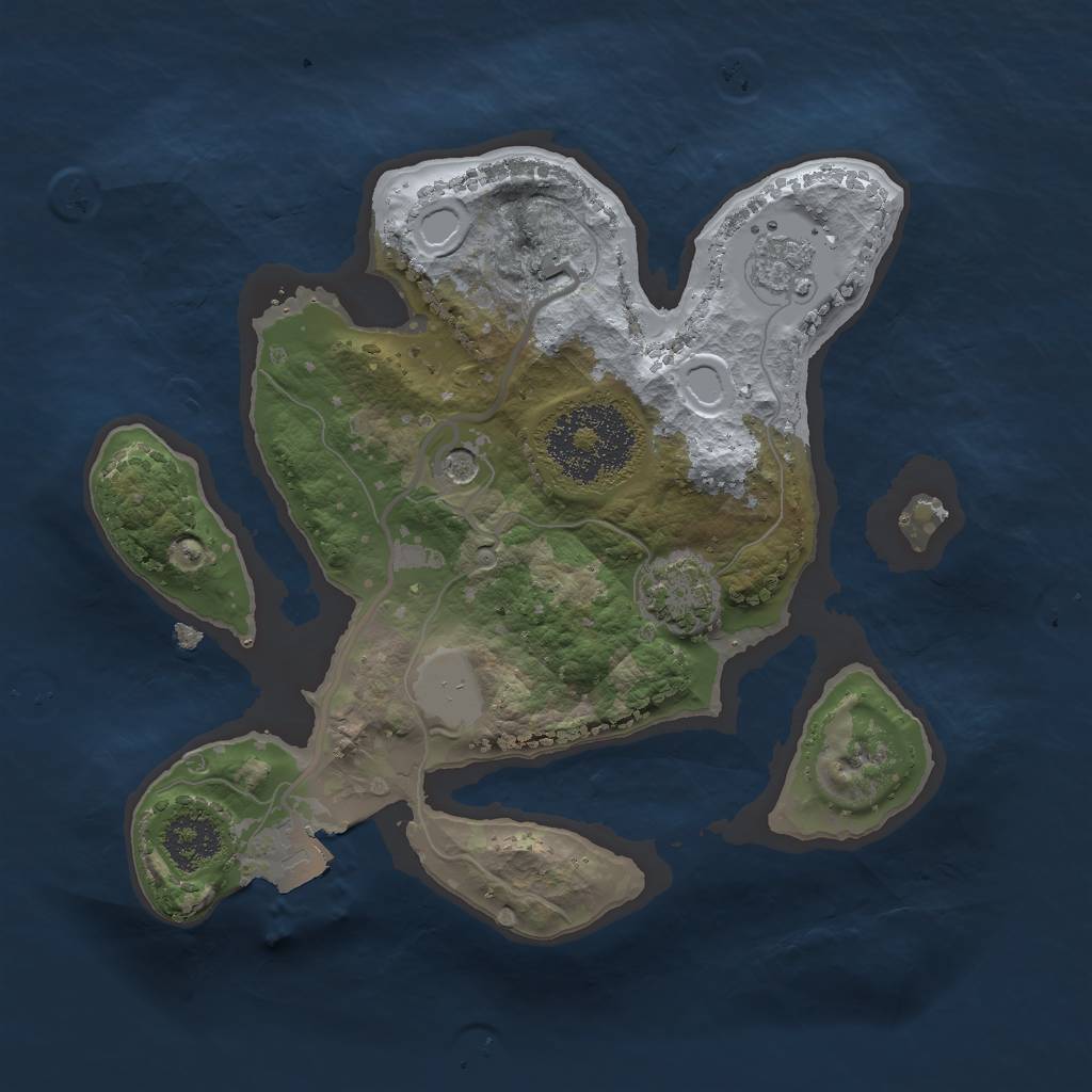 Rust Map: Procedural Map, Size: 2000, Seed: 697532928, 6 Monuments