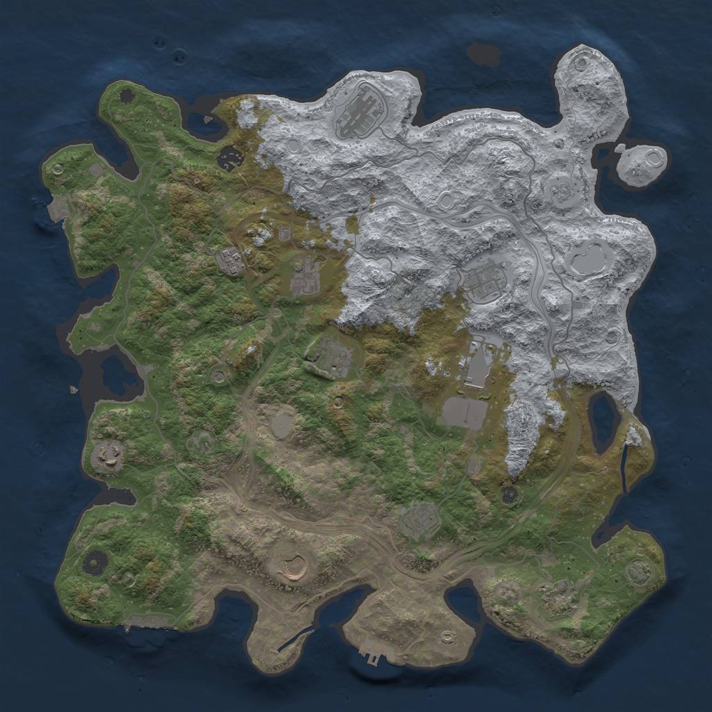 Rust Map: Procedural Map, Size: 4250, Seed: 353779372, 19 Monuments