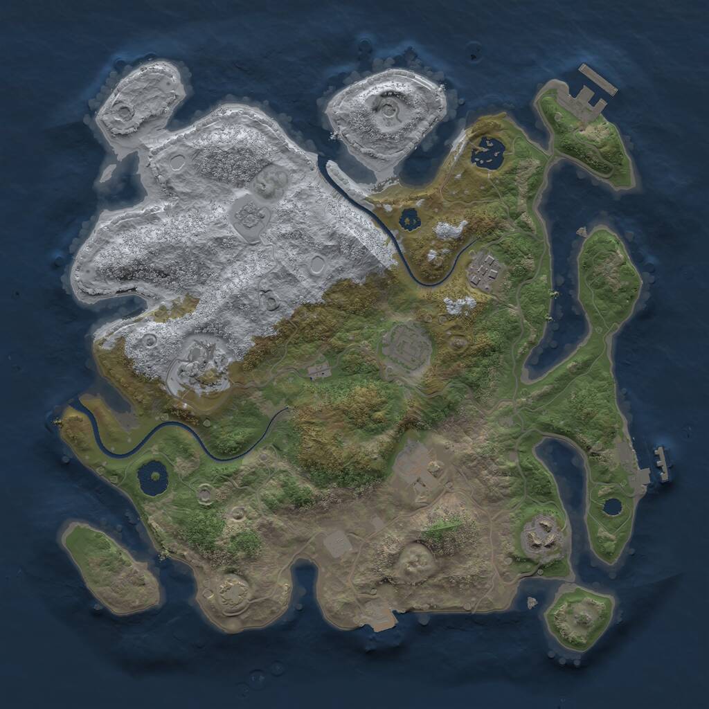Rust Map: Procedural Map, Size: 3250, Seed: 1698692262, 12 Monuments