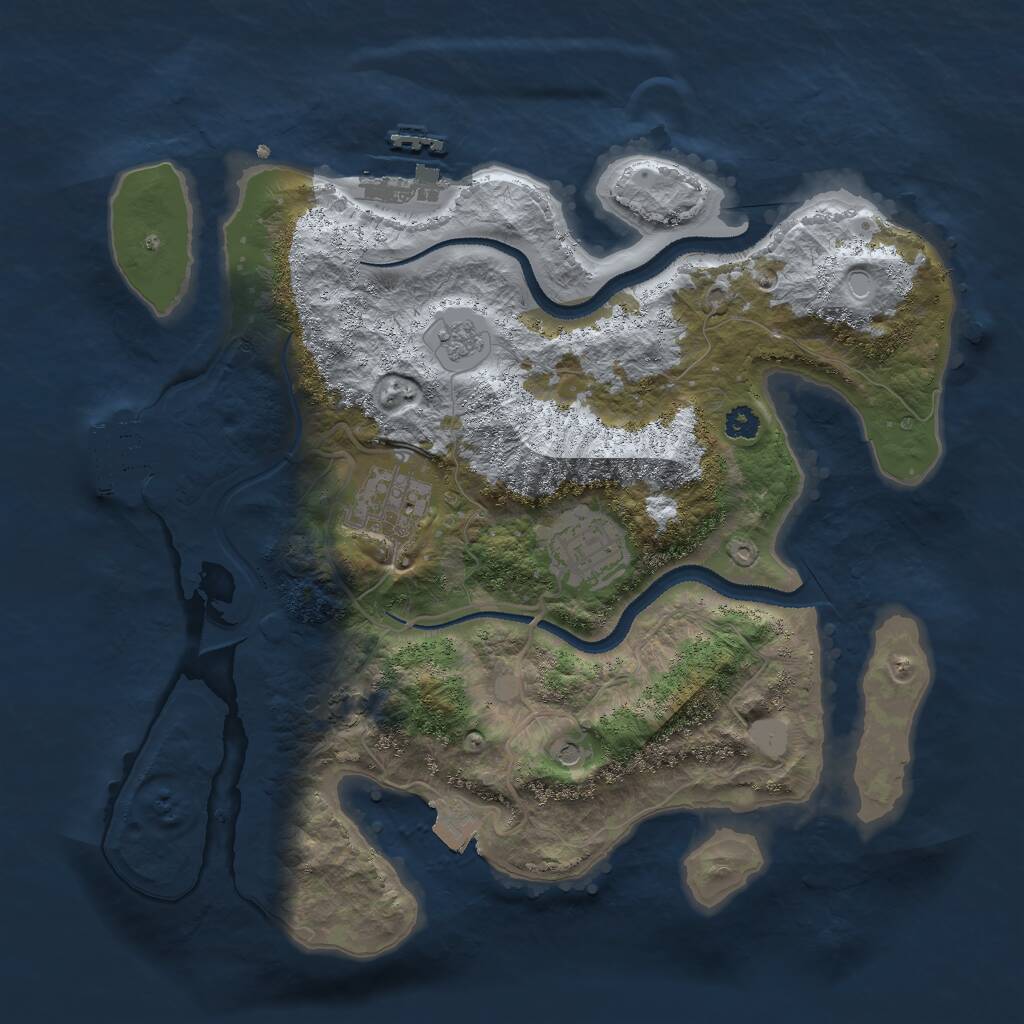 Rust Map: Procedural Map, Size: 3000, Seed: 1832310372, 8 Monuments