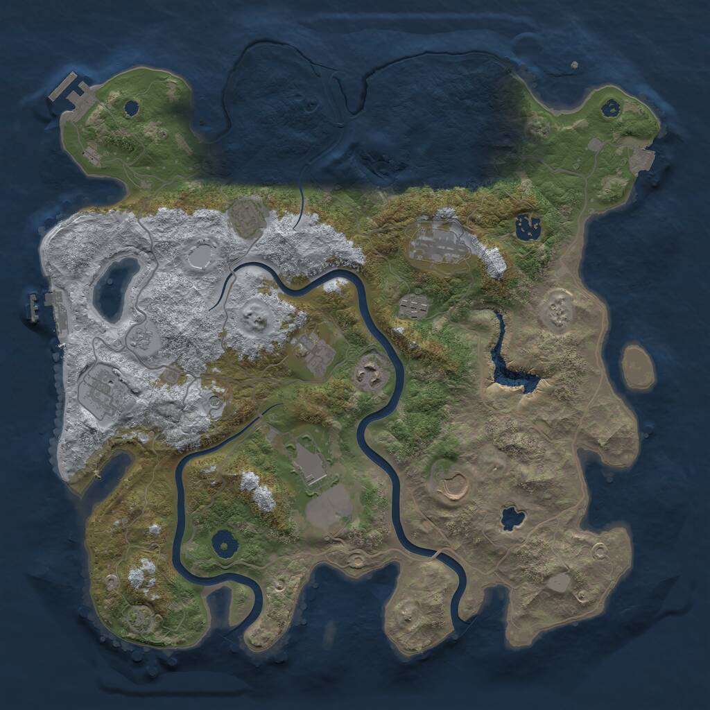 Rust Map: Procedural Map, Size: 4000, Seed: 65363, 15 Monuments