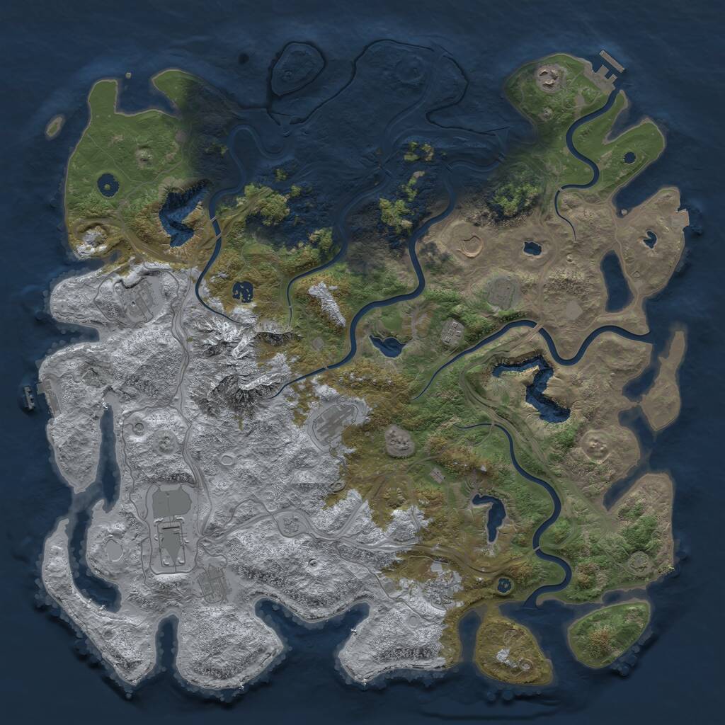 Rust Map: Procedural Map, Size: 5000, Seed: 189, 16 Monuments