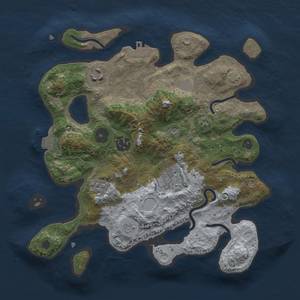 Thumbnail Rust Map: Procedural Map, Size: 3000, Seed: 1102888278, 11 Monuments