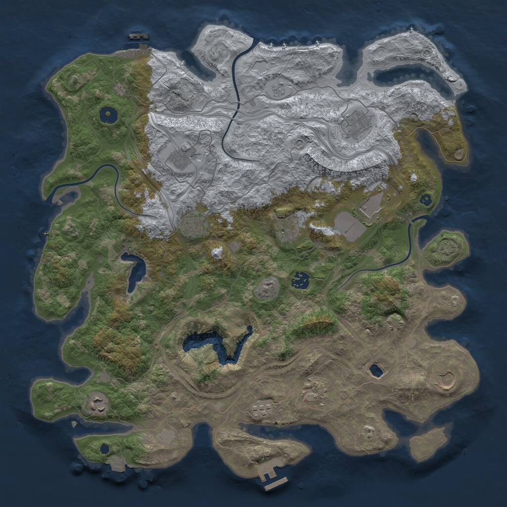 Rust Map: Procedural Map, Size: 4250, Seed: 845067688, 16 Monuments