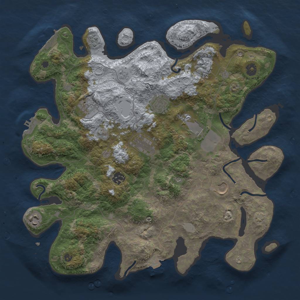 Rust Map: Procedural Map, Size: 3750, Seed: 78553614, 17 Monuments