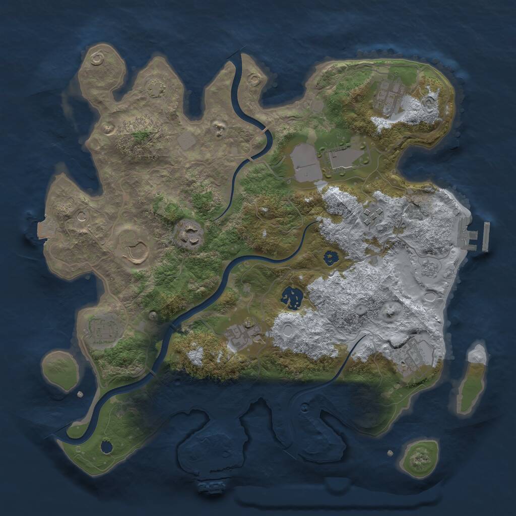 Rust Map: Procedural Map, Size: 3500, Seed: 1824255975, 15 Monuments
