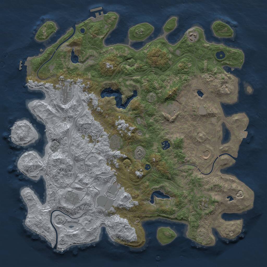 Rust Map: Procedural Map, Size: 4500, Seed: 689776, 16 Monuments