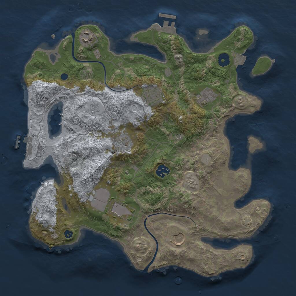 Rust Map: Procedural Map, Size: 3504, Seed: 6739, 13 Monuments