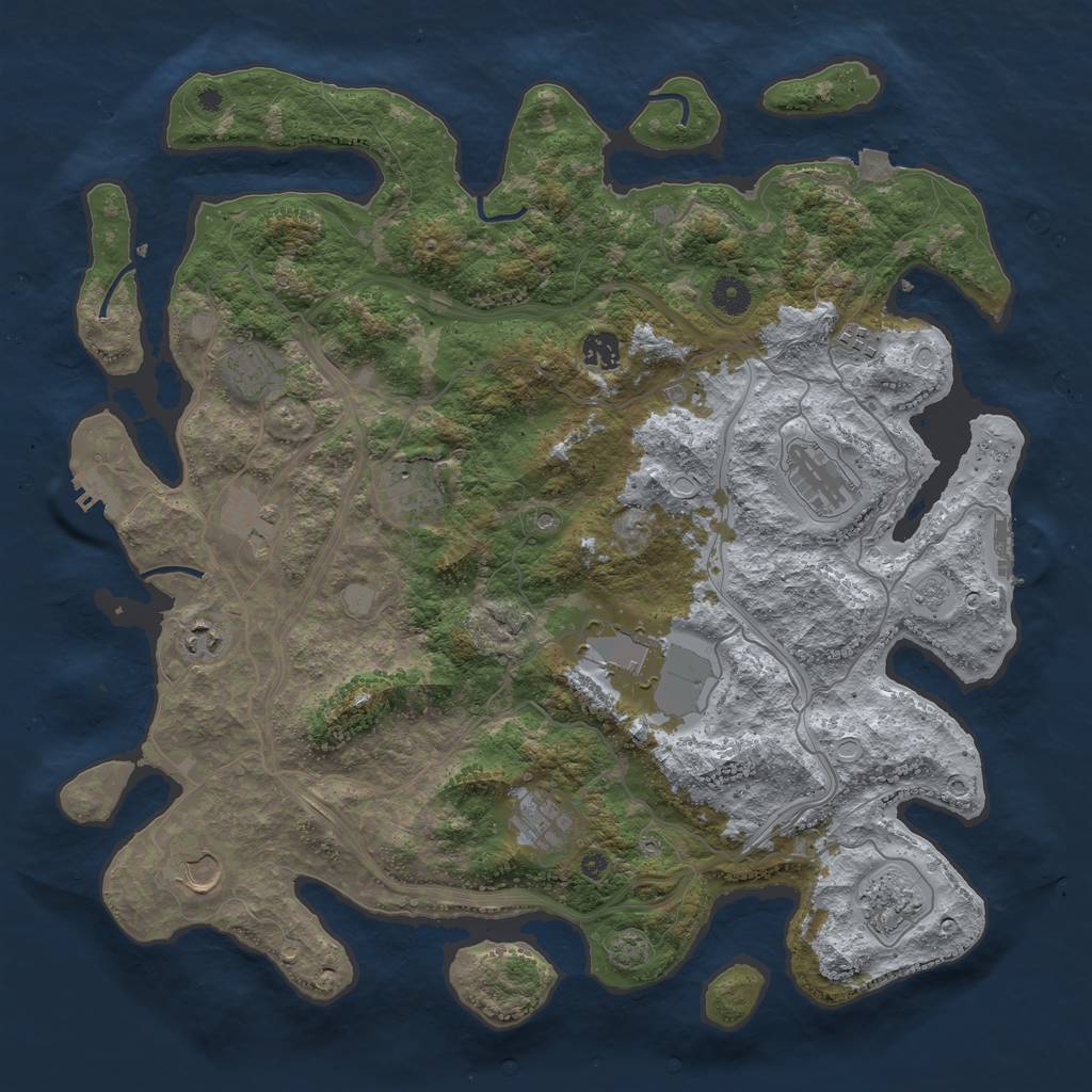 Rust Map: Procedural Map, Size: 4250, Seed: 1868995348, 19 Monuments