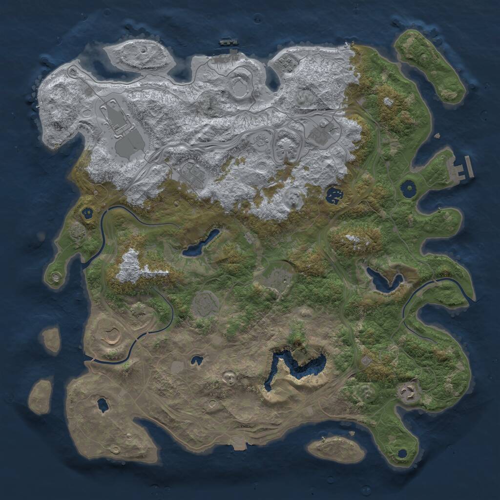 Rust Map: Procedural Map, Size: 4500, Seed: 1838286560, 15 Monuments