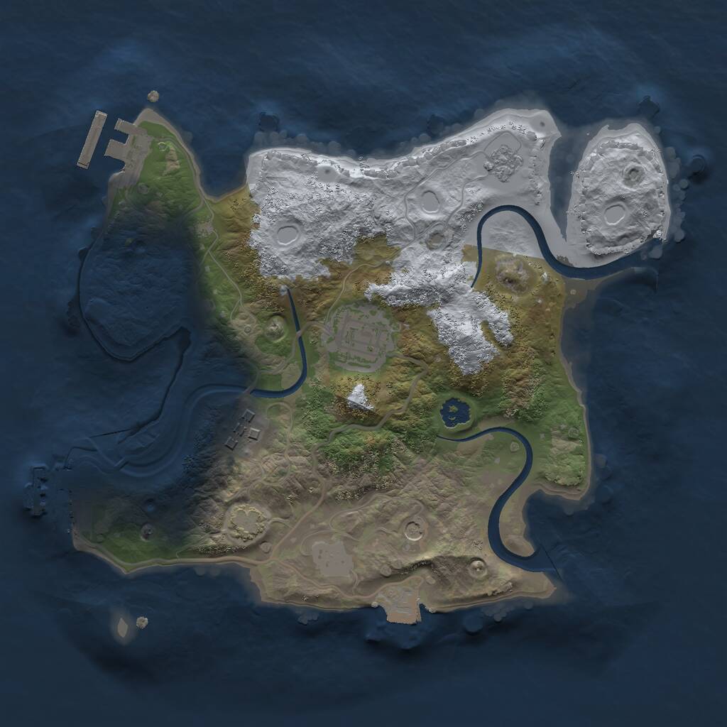 Rust Map: Procedural Map, Size: 2500, Seed: 18767281, 8 Monuments