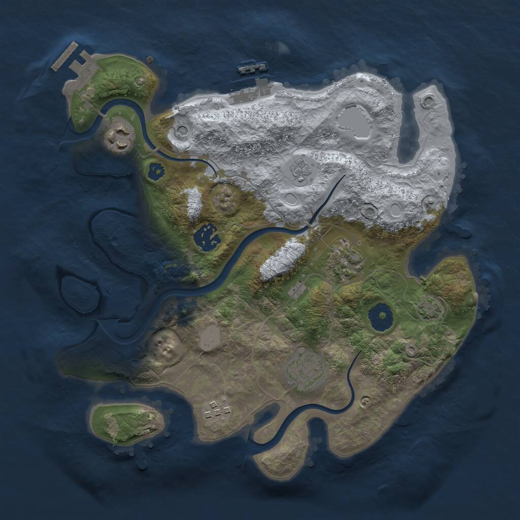 Rust Map: Procedural Map, Size: 3000, Seed: 2129270062, 11 Monuments