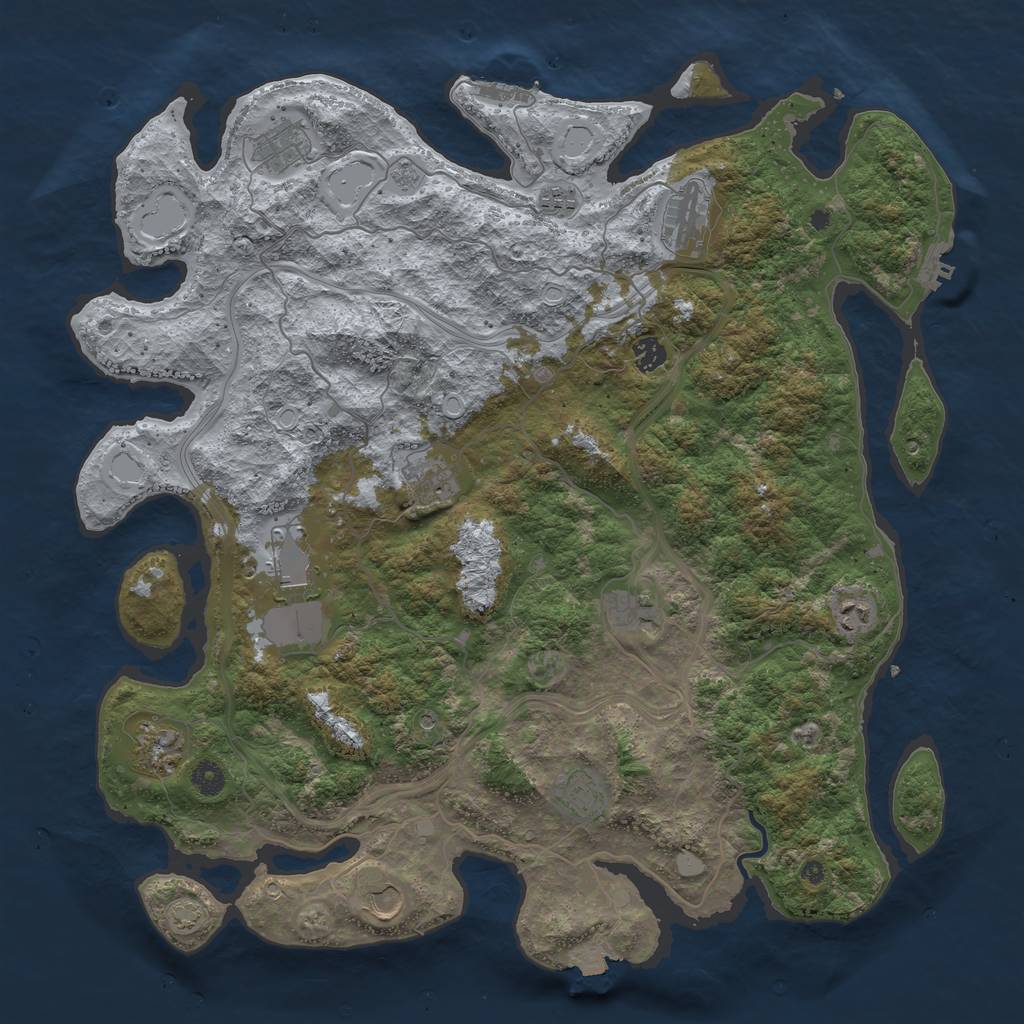 Rust Map: Procedural Map, Size: 4500, Seed: 201179, 19 Monuments