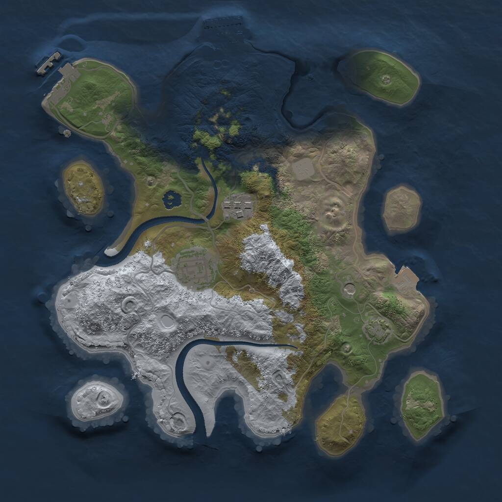 Rust Map: Procedural Map, Size: 2700, Seed: 835196008, 7 Monuments