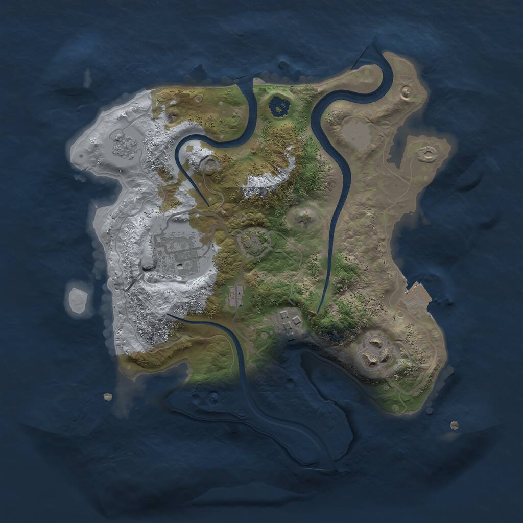 Rust Map: Procedural Map, Size: 2500, Seed: 976790613, 6 Monuments