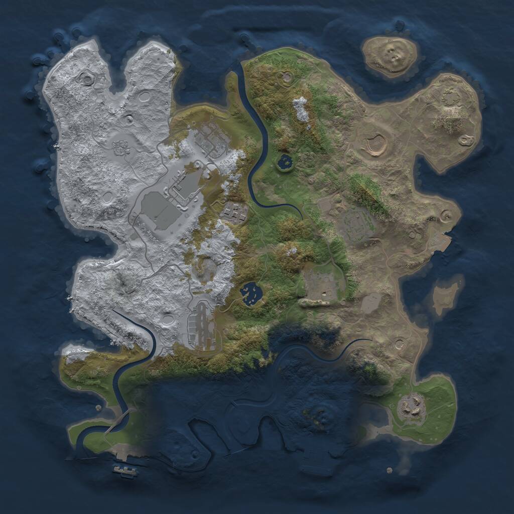 Rust Map: Procedural Map, Size: 3500, Seed: 100016564, 15 Monuments