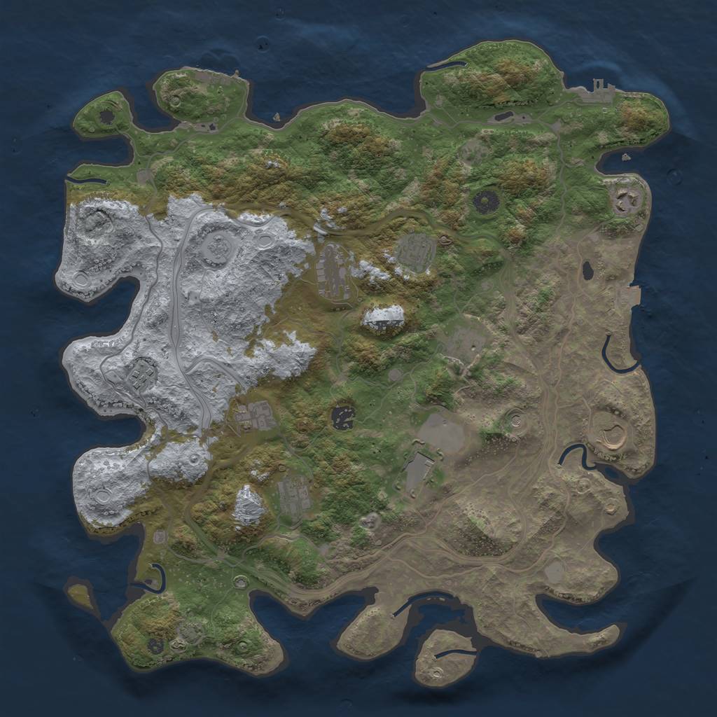 Rust Map: Procedural Map, Size: 4300, Seed: 1620816749, 18 Monuments