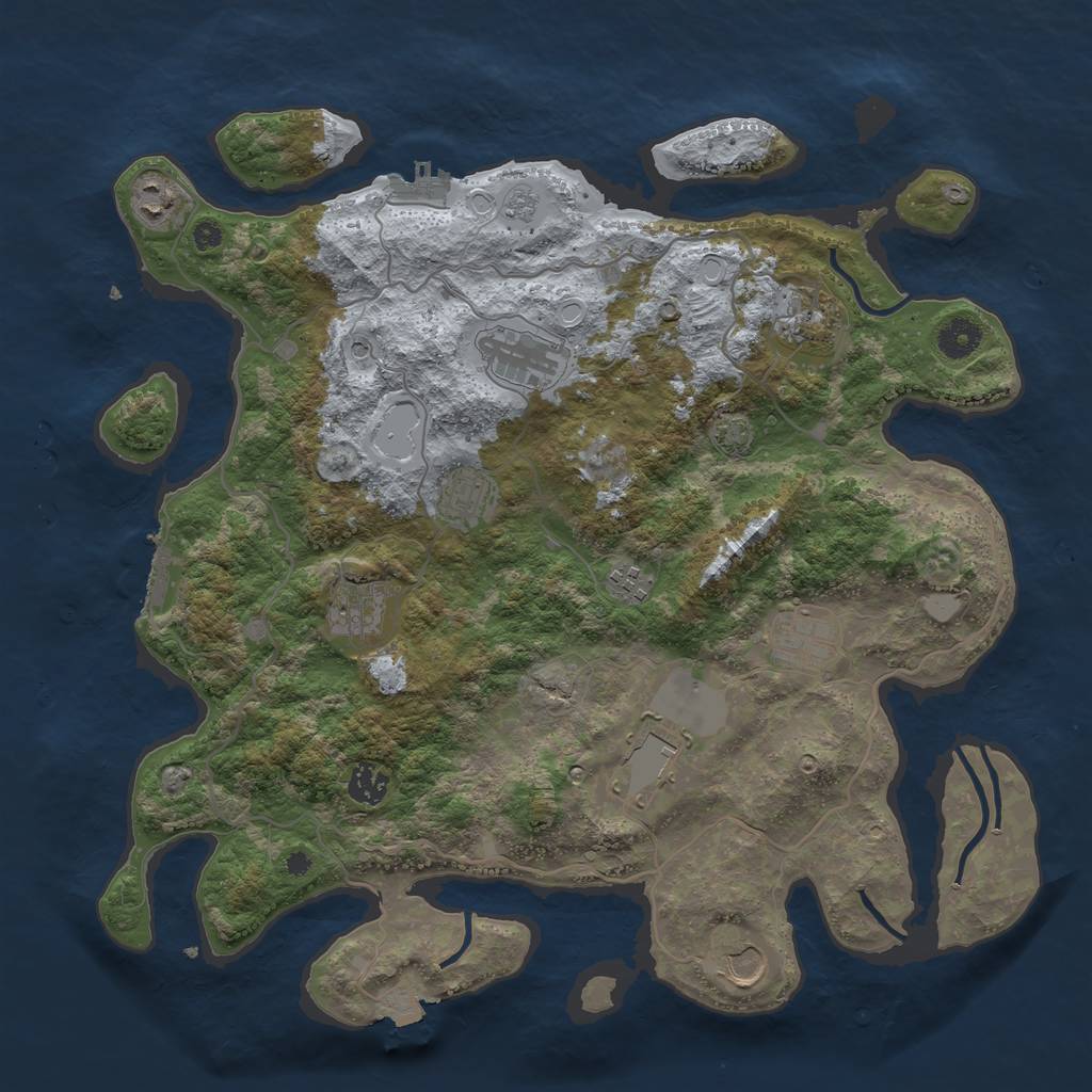 Rust Map: Procedural Map, Size: 4000, Seed: 682037762, 18 Monuments