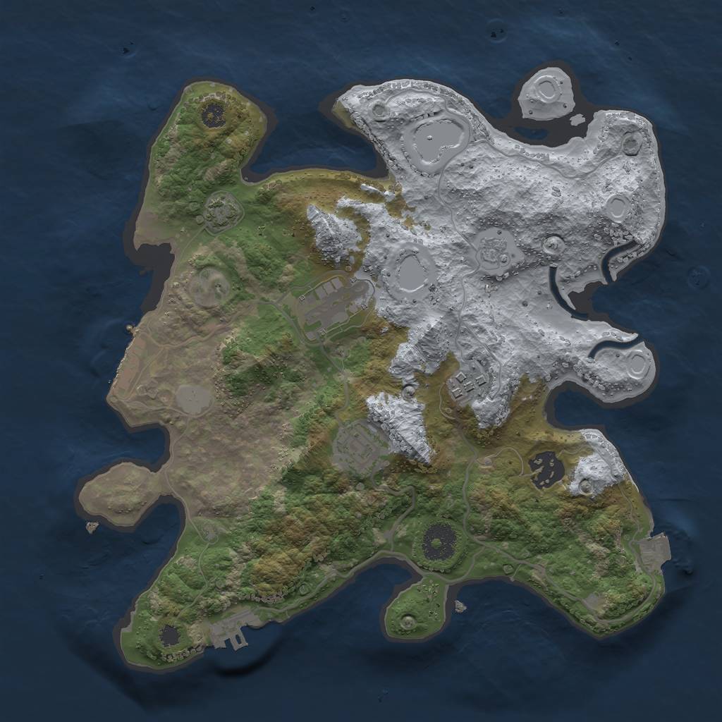 Rust Map: Procedural Map, Size: 3000, Seed: 1405432411, 11 Monuments
