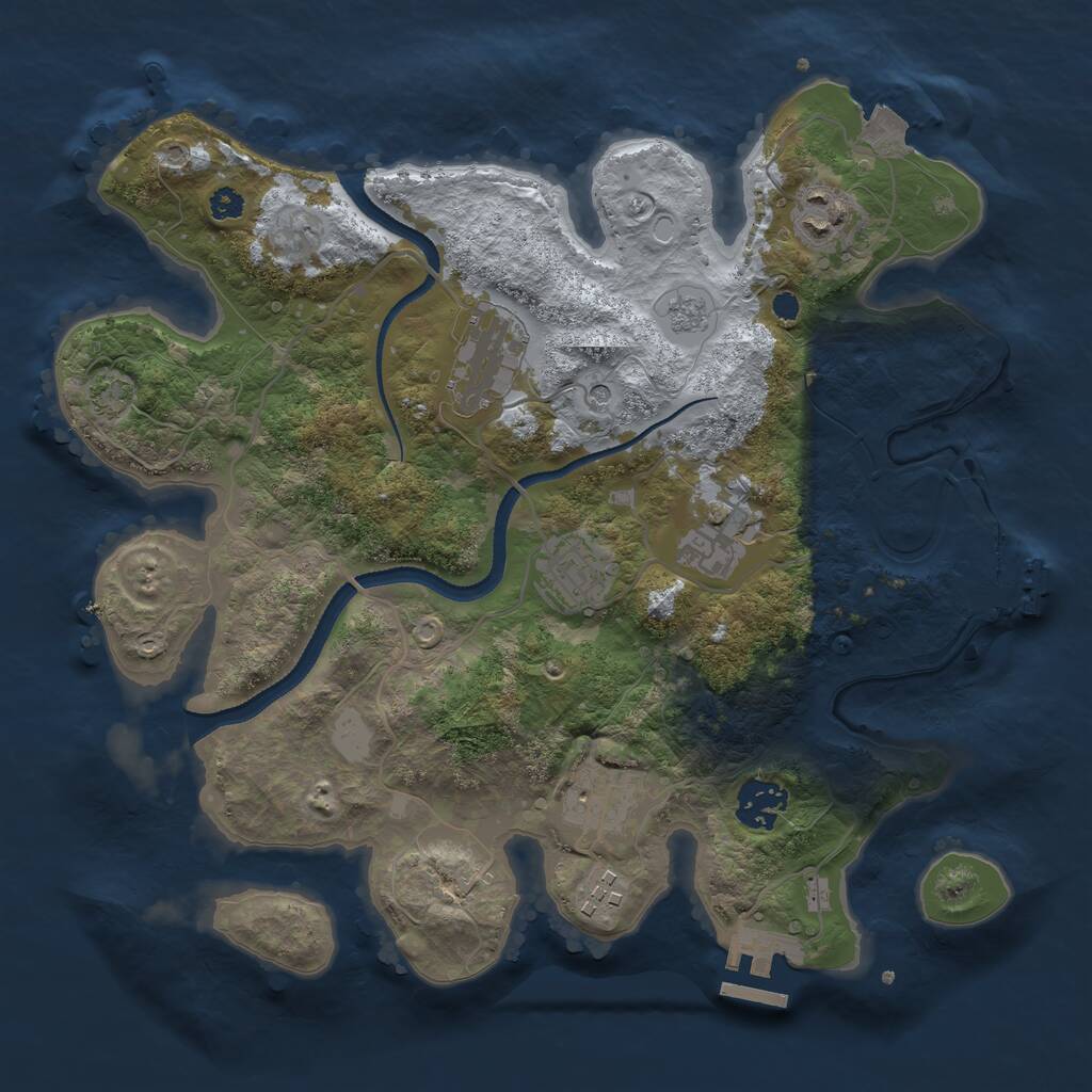 Rust Map: Procedural Map, Size: 3250, Seed: 247021421, 13 Monuments