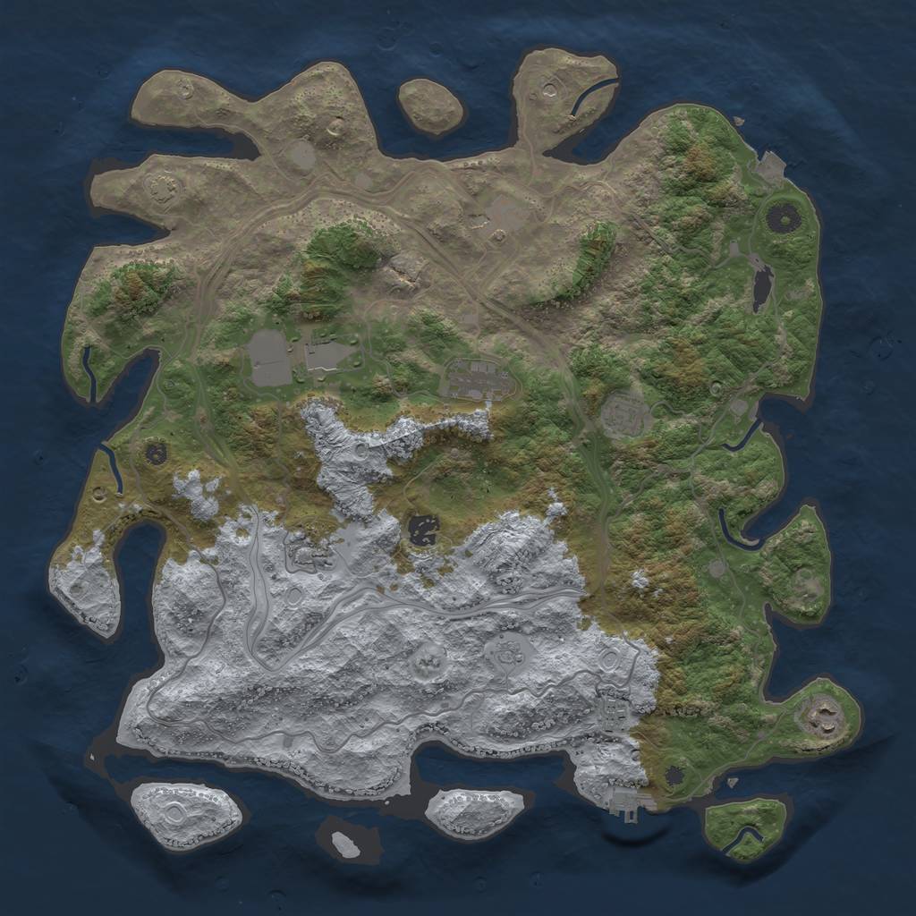 Rust Map: Procedural Map, Size: 4250, Seed: 32522966, 15 Monuments