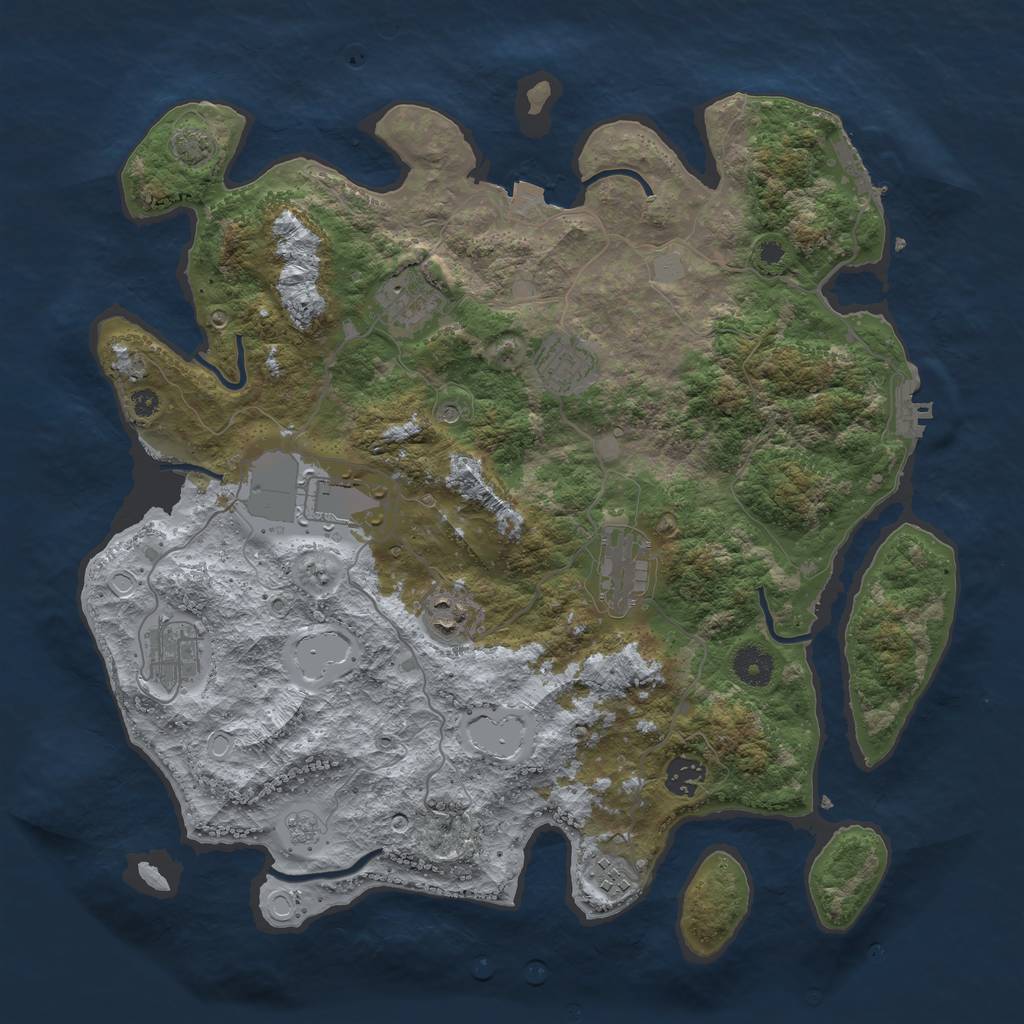 Rust Map: Procedural Map, Size: 3850, Seed: 50190085, 16 Monuments