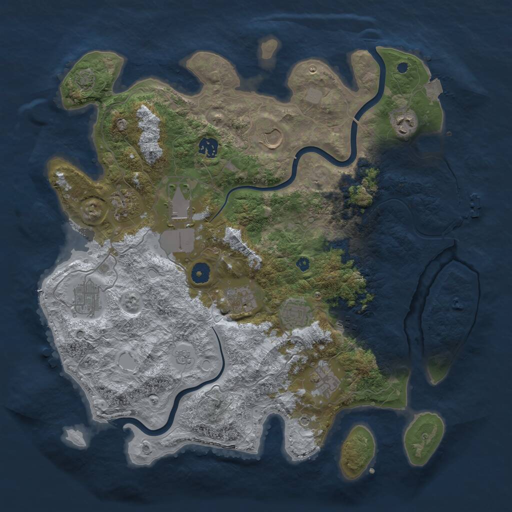 Rust Map: Procedural Map, Size: 3850, Seed: 50190085, 15 Monuments