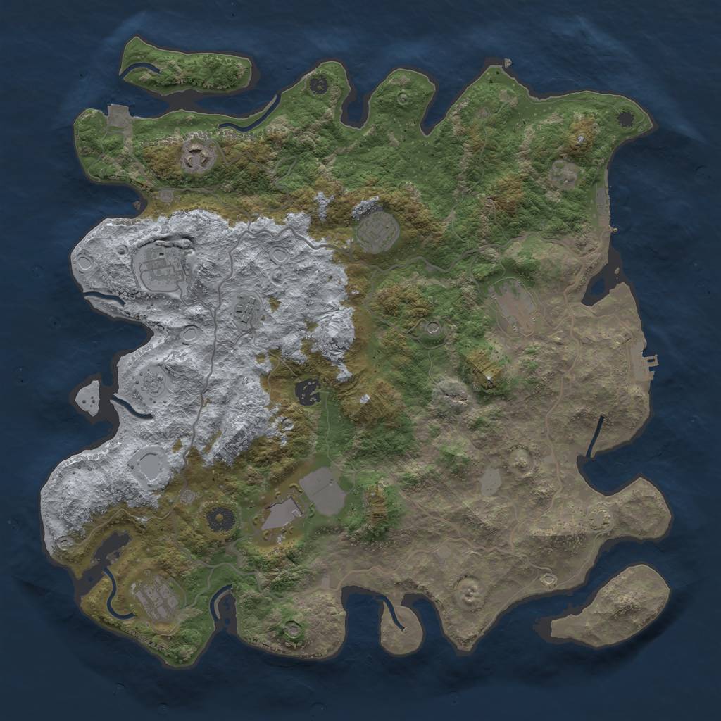 Rust Map: Procedural Map, Size: 4000, Seed: 1551172288, 16 Monuments