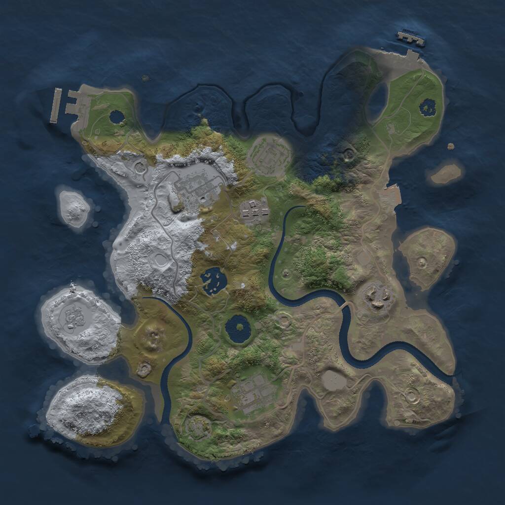 Rust Map: Procedural Map, Size: 2890, Seed: 12345, 12 Monuments