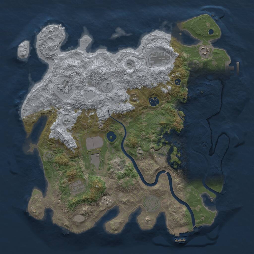 Rust Map: Procedural Map, Size: 3850, Seed: 87187150, 15 Monuments