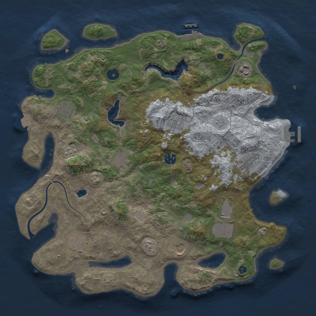 Rust Map: Procedural Map, Size: 4000, Seed: 1437075074, 16 Monuments