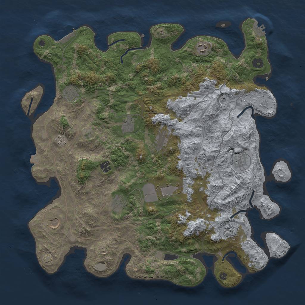 Rust Map: Procedural Map, Size: 4250, Seed: 1449104495, 19 Monuments