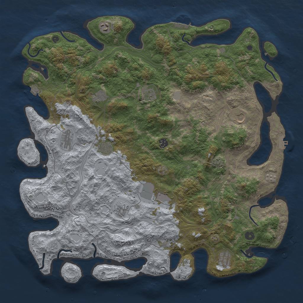 Rust Map: Procedural Map, Size: 4800, Seed: 1531230365, 19 Monuments
