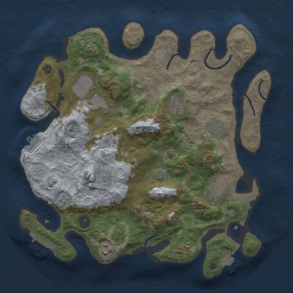 Rust Map: Procedural Map, Size: 3500, Seed: 59633077, 15 Monuments