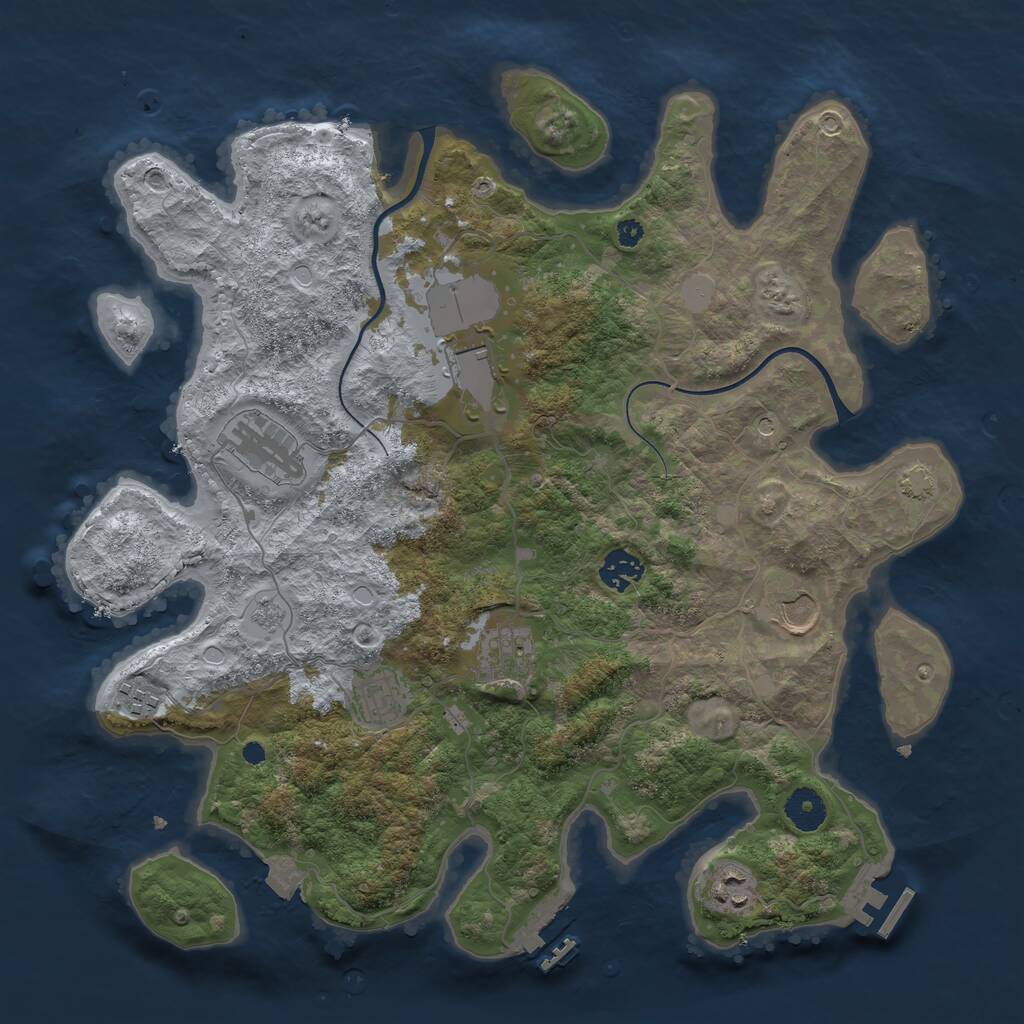 Rust Map: Procedural Map, Size: 3750, Seed: 322782786, 14 Monuments