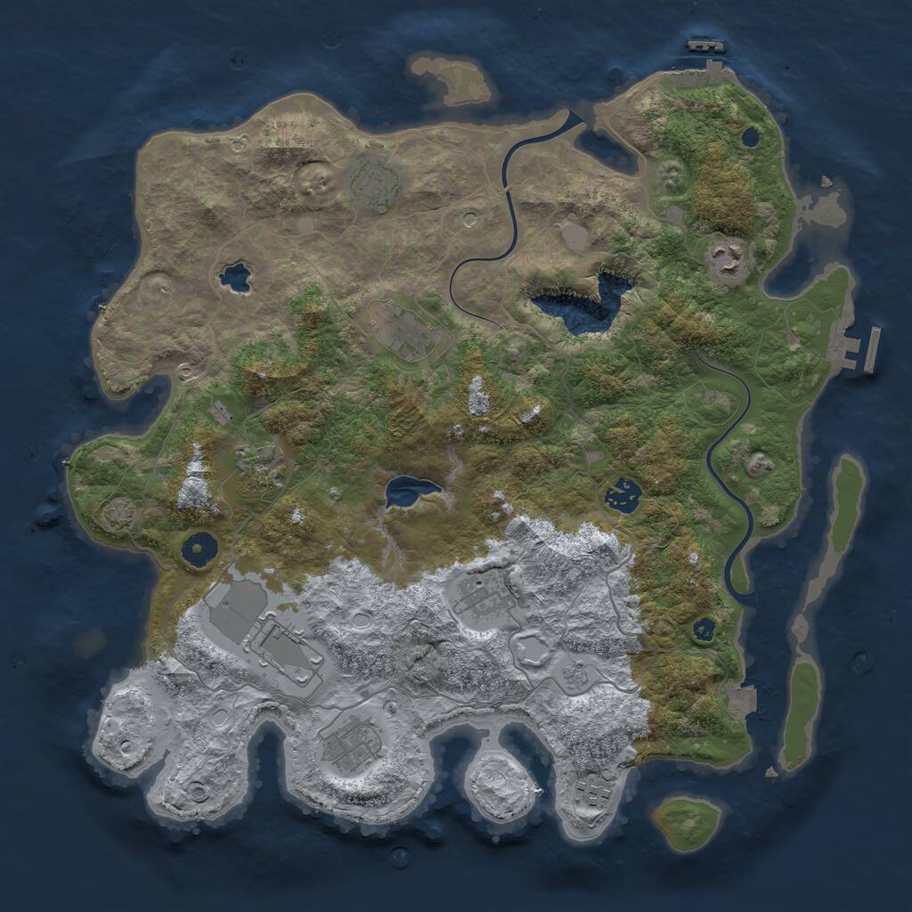 Rust Map: Procedural Map, Size: 4000, Seed: 4404, 15 Monuments