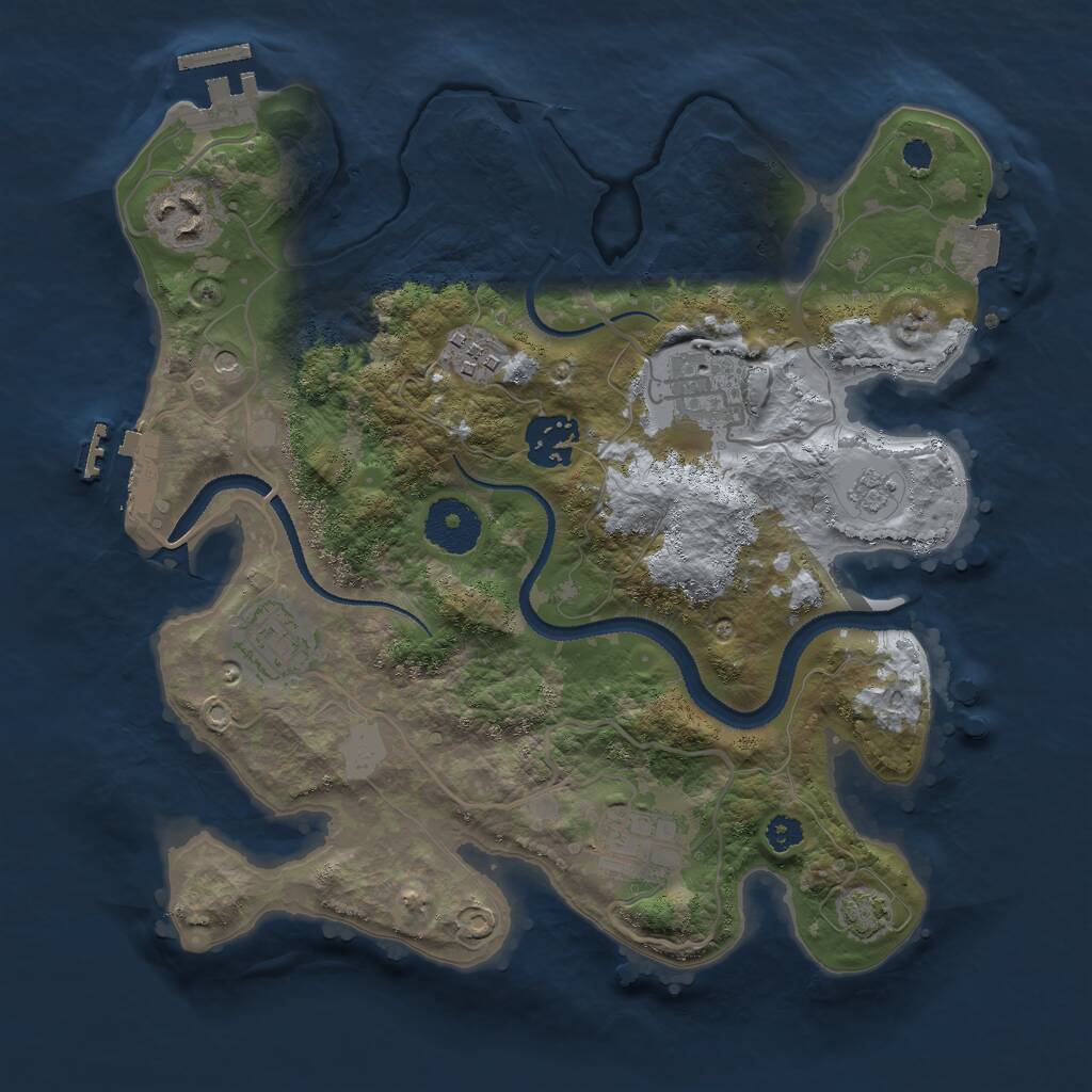Rust Map: Procedural Map, Size: 3000, Seed: 1653673994, 12 Monuments