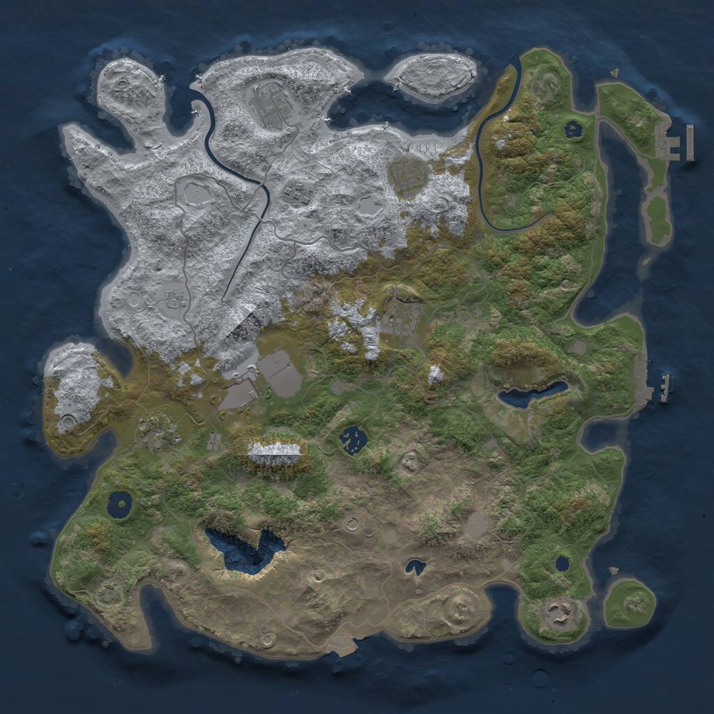 Rust Map: Procedural Map, Size: 4000, Seed: 175670057, 14 Monuments