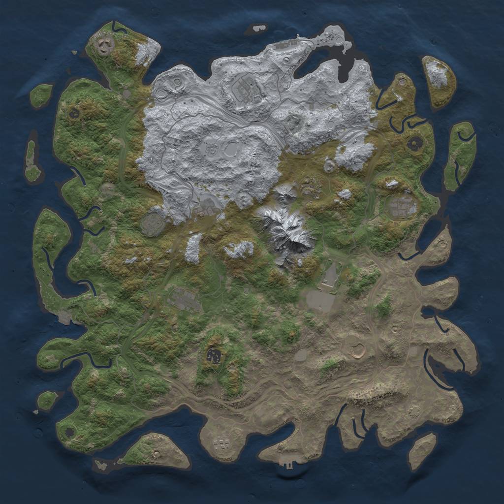 Rust Map: Procedural Map, Size: 5000, Seed: 67412, 19 Monuments