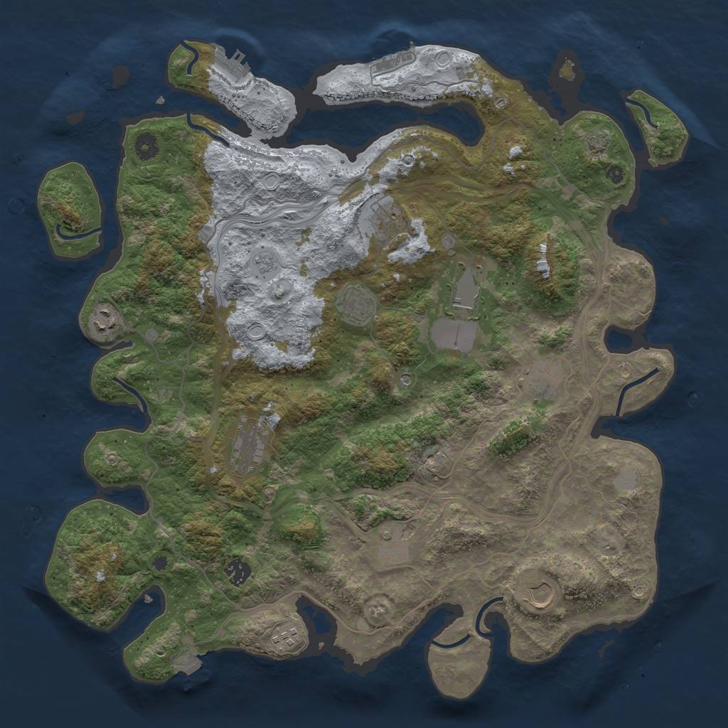 Rust Map: Procedural Map, Size: 4250, Seed: 4873237, 18 Monuments