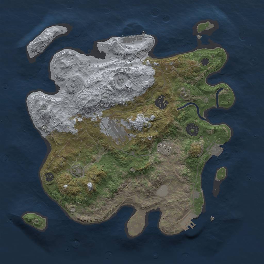 Rust Map: Procedural Map, Size: 3000, Seed: 190284450, 11 Monuments